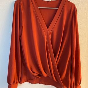 Burnt orange long sleeve blouse